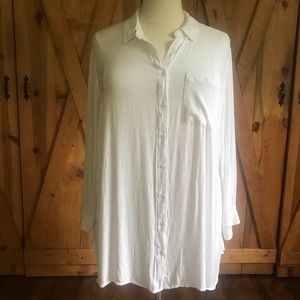 White plus size classic blouse